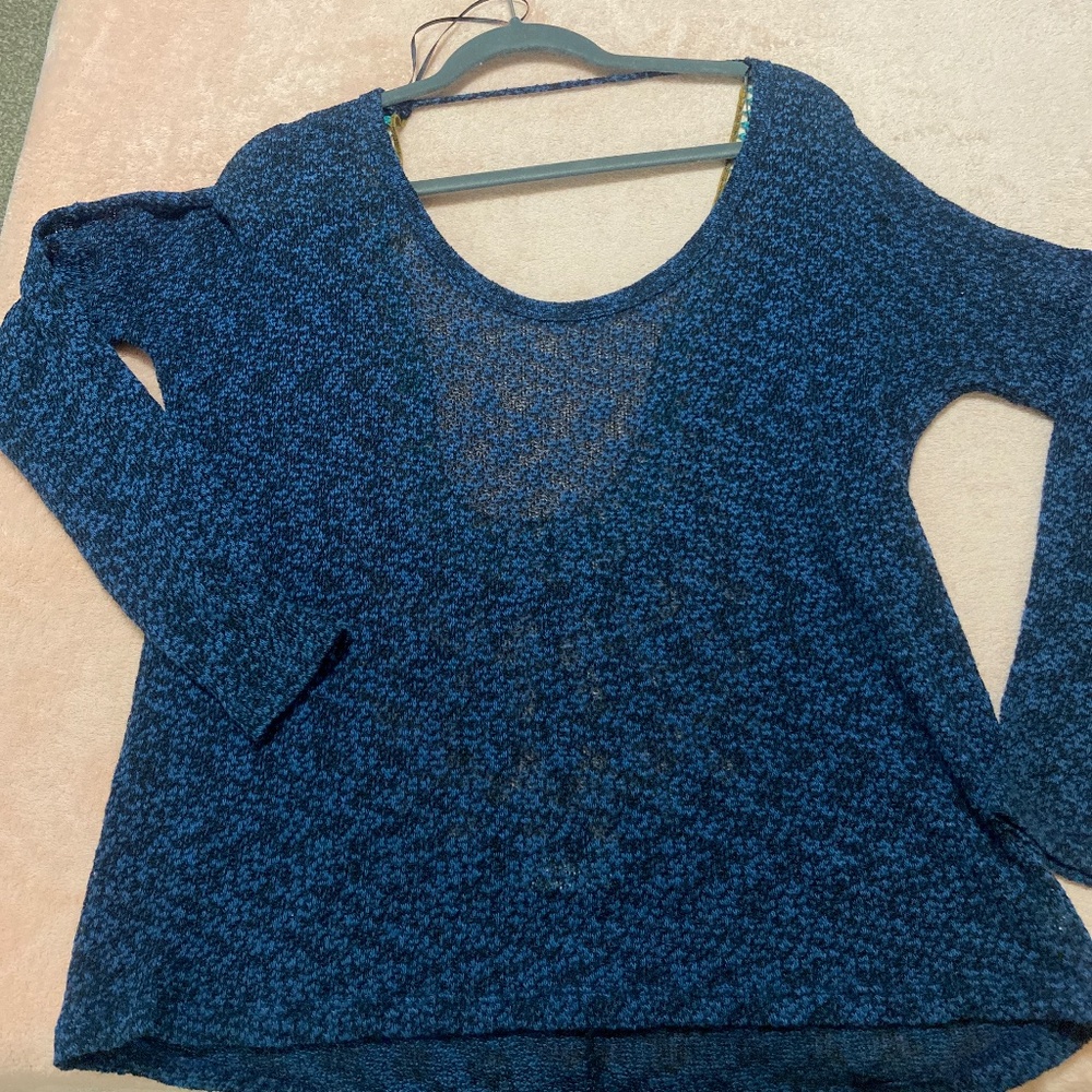 Low-back Dark Blue Sweater